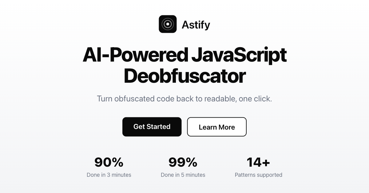 Astify - AI-Powered JavaScript Deobfuscator | AST Analysis Tool